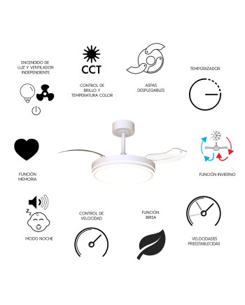 LUNA  S * VENTILADOR PEQUEÑO LED - BLANCO
